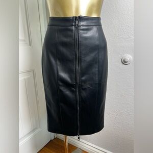 Bar III Black Leather Pencil Skirt